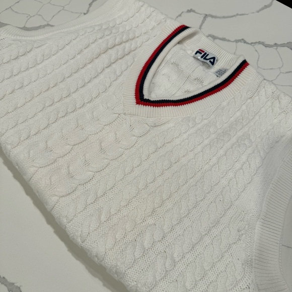 Men’s Vintage Fila Cable Knit Sweater Vest - Picture 2 of 10